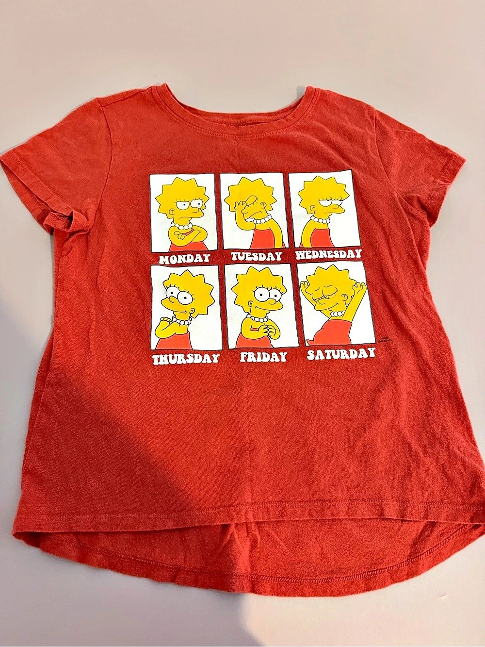 Old Navy Simpsons Days of the Week Tee in Red
